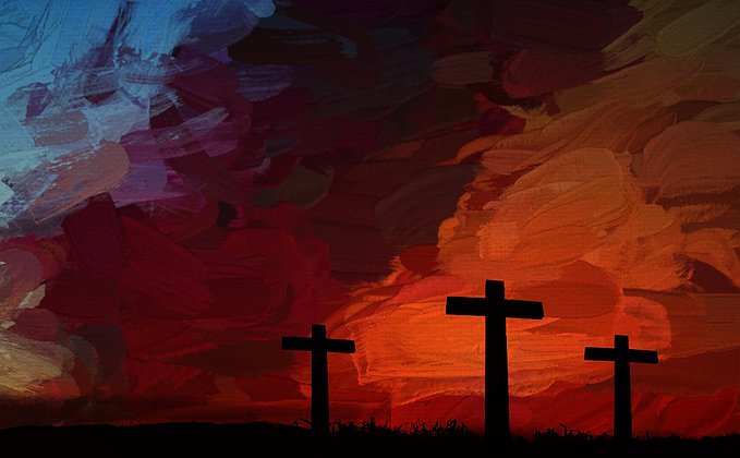 Pintura com Três Cruzes